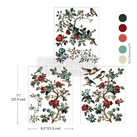 Re-Design - The Rosy Nest 8x5x11 Inch Middy Transfers (3pcs) 