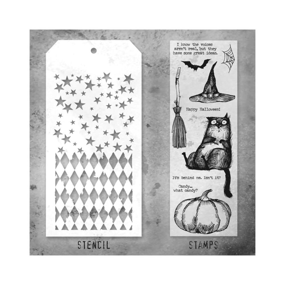 Tim Holtz Mixed-Media Stamps & Stencil Set -  Set #25 