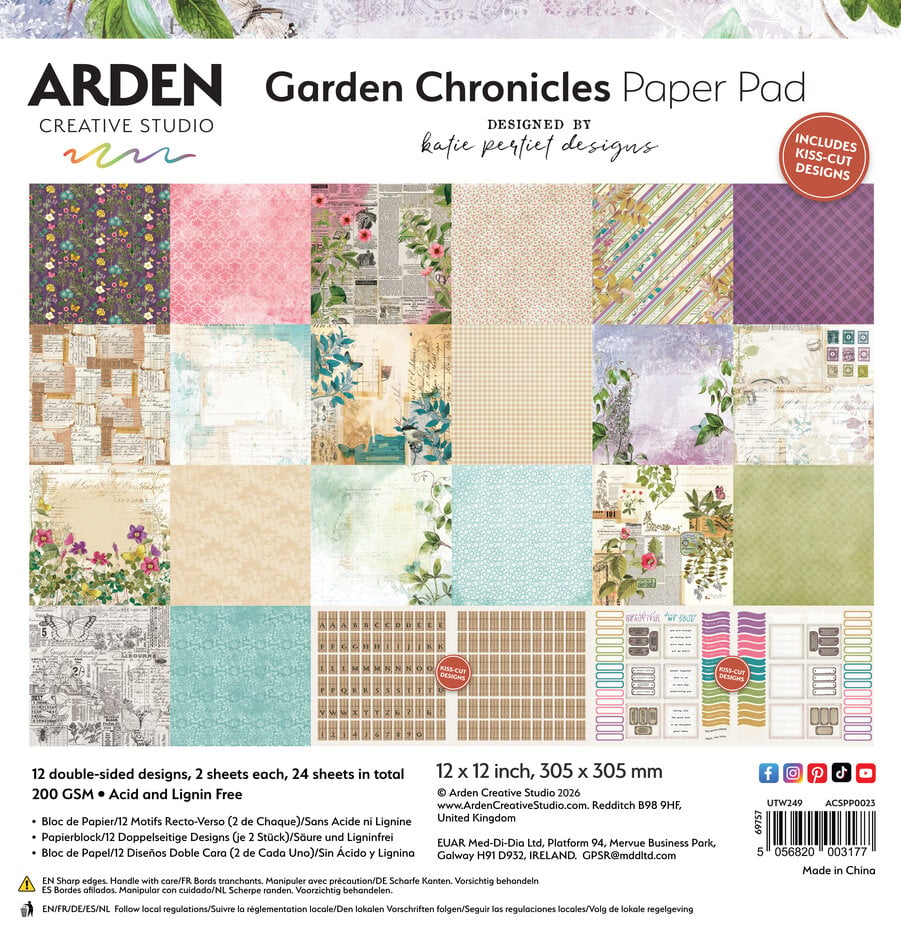 Arden Creative Studio - Garden Chronicles 12x12 Inch Paper Pad by Katie Pertiet