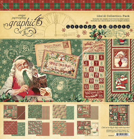 Graphic 45 - Letters to Santa 12x12 Inch Collection Pack with Stickers