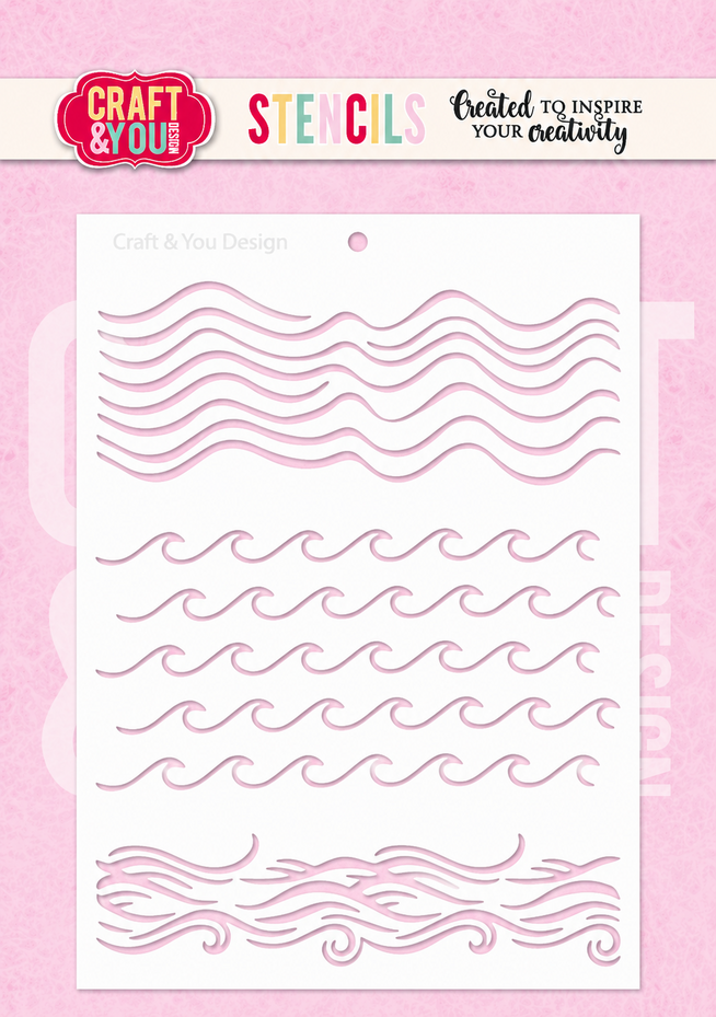 Craft & You Design - Waves A6 Stenci