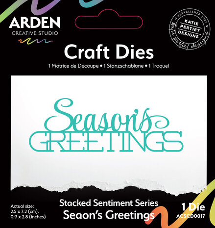 Arden Creative Studio - Sentiment Series Craft Die Stacked Season's Greetings