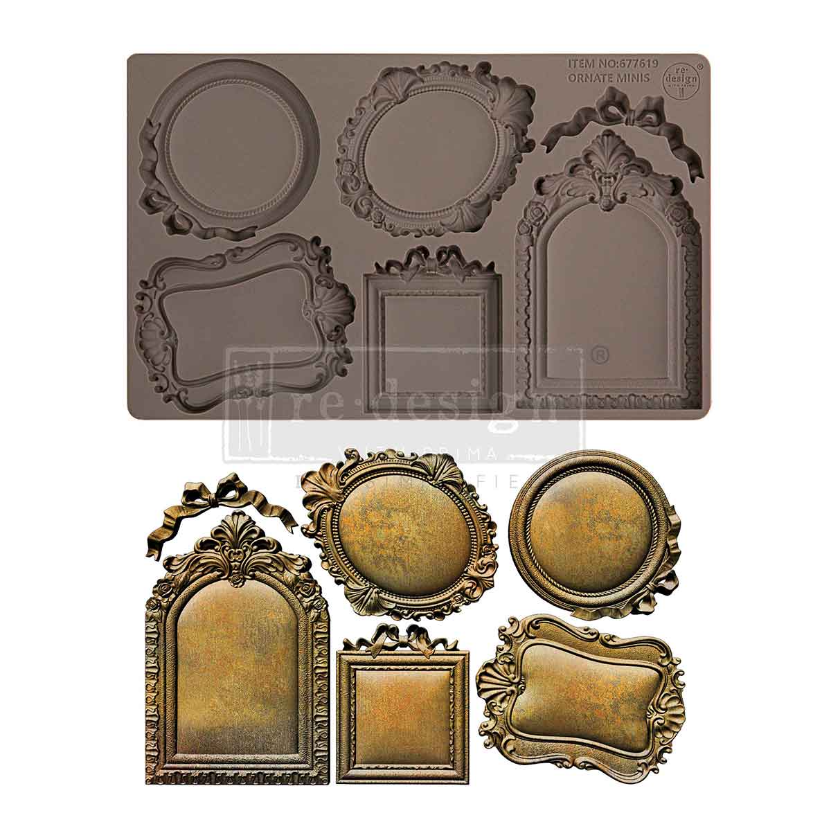 Re-Design with Prima - Decor Moulds® – Ornate Minis – 1 pc, 5″x8″x8mm