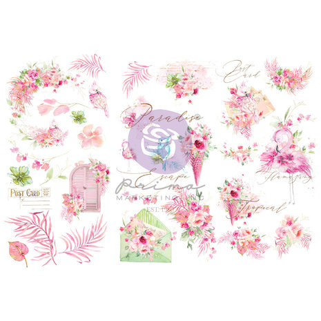 Prima Marketing - Postcards from Paradise Rub-Ons Transfer Sheets (3sheets)