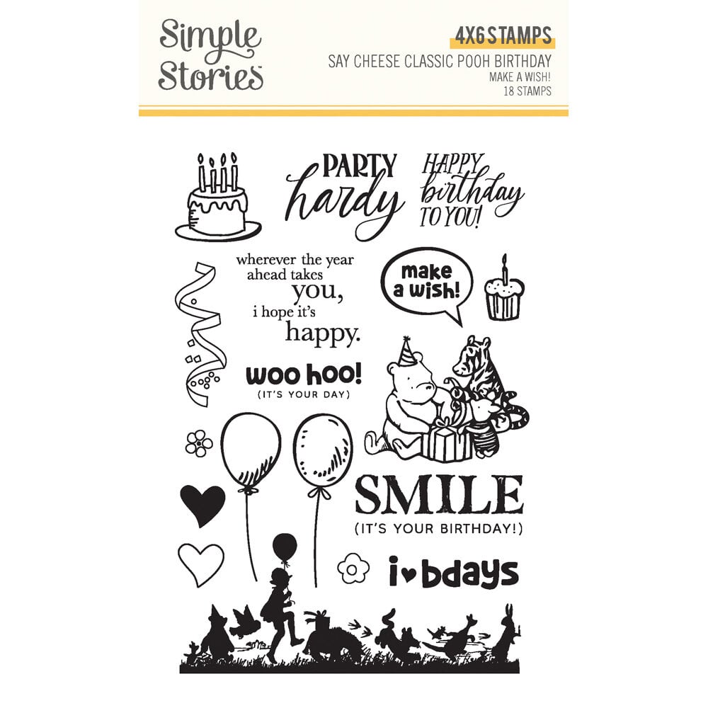 Say Cheese Classic Pooh Birthday Stamps Make A Wish!