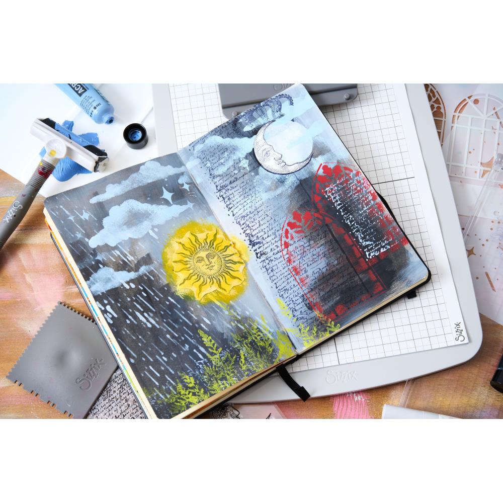 Sizzix Studio - Weather Wonder - A5 Clear Stamp and Stencil Set By Mark Montano
