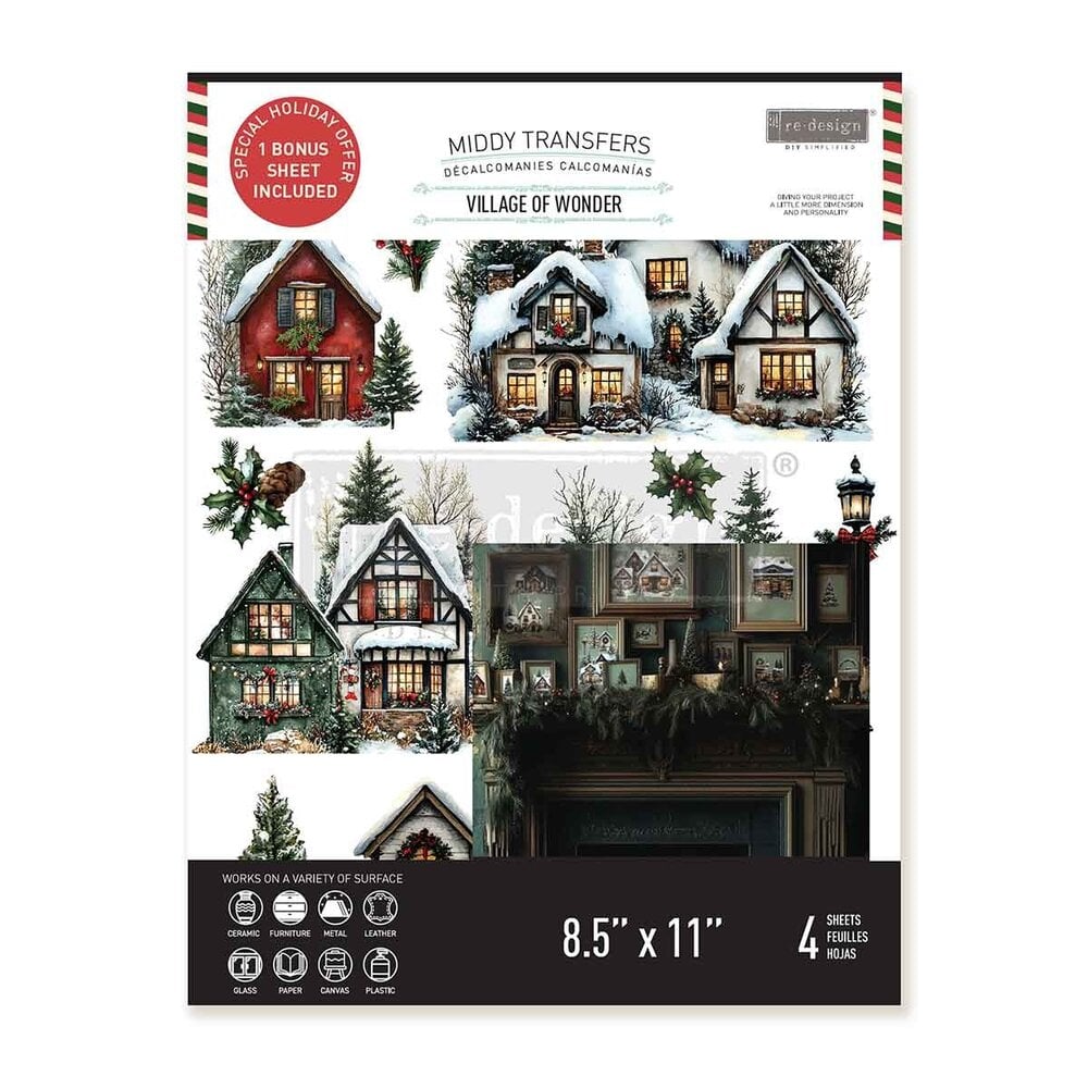 Re-Design with Prima - Village Of Wonder 8,5x11 Inch Middy Transfers (3pcs)