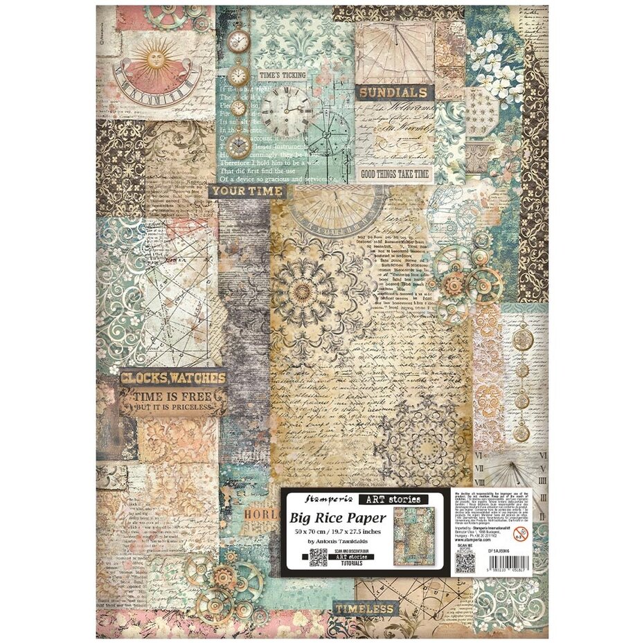 Stamperia - Art Stories 50x70cm Big Rice Paper Mixed Pattern by Antonis Tzanidakis