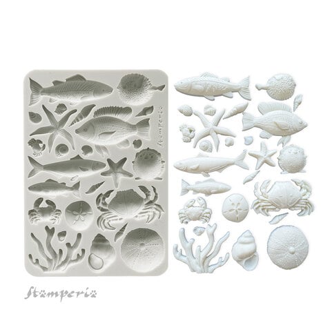Stamperia - Silent Sea A5 Silicon Mould Shells and Fish