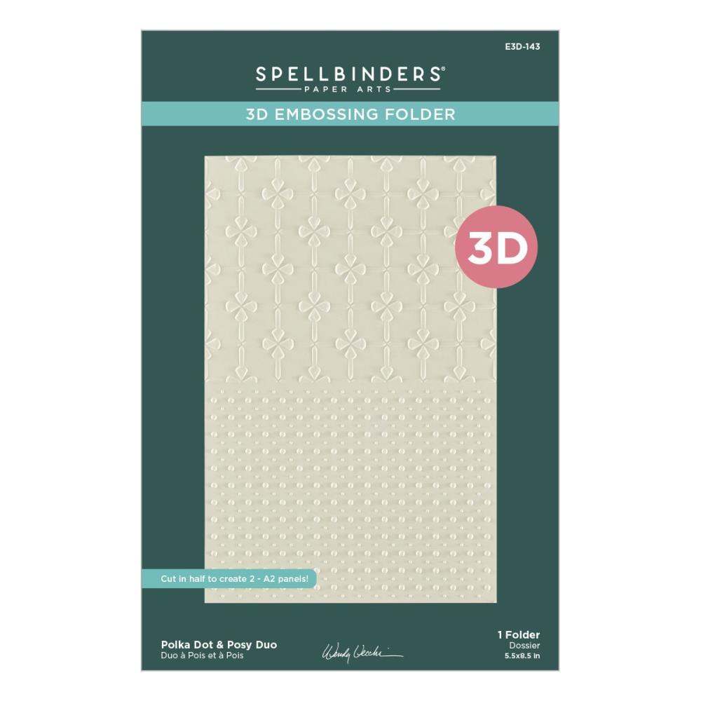 Spellbinders - 3D Embossing Folder -  Tabbed Classics, Polka Dot & Posy Duo 
