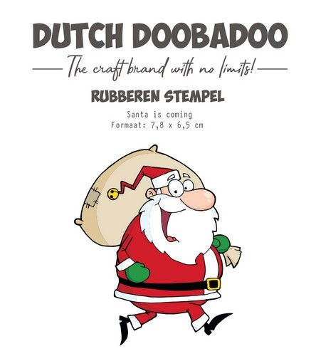 Dutch Doobadoo Rubber stempel Santa is coming Dutch Doobadoo Rubber stempel Santa is coming