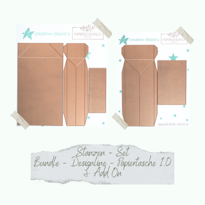 Creative Depot -   Bundle - Die - Basic - Designline - Papiertasche - 1.0 & Add On 