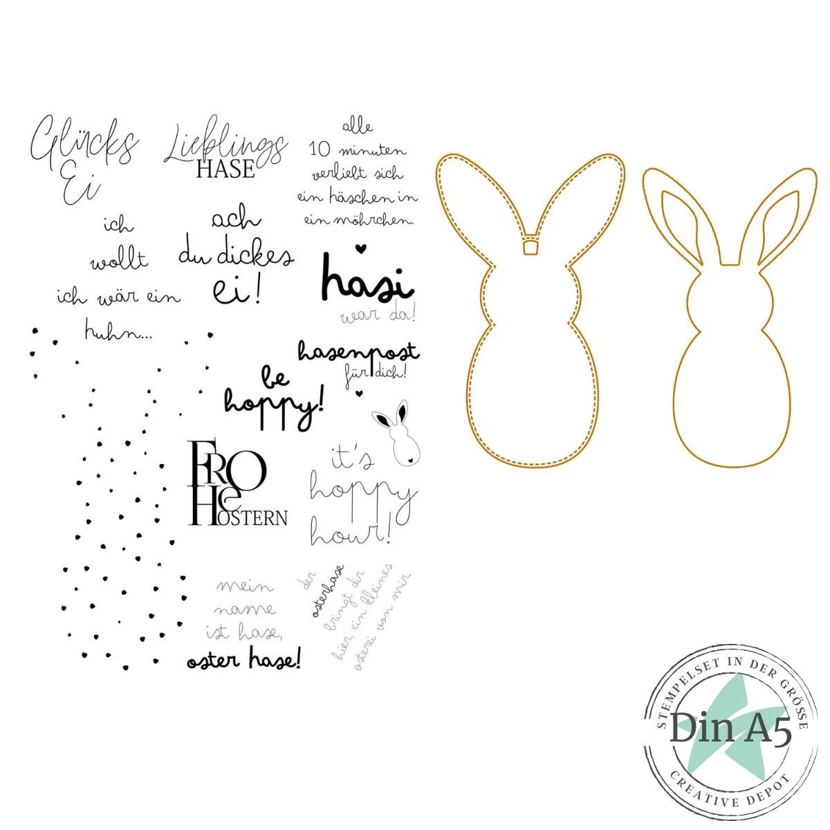 Creative Depot - Bundle - Mein Name ist Hase + Großer Hasenanhänger