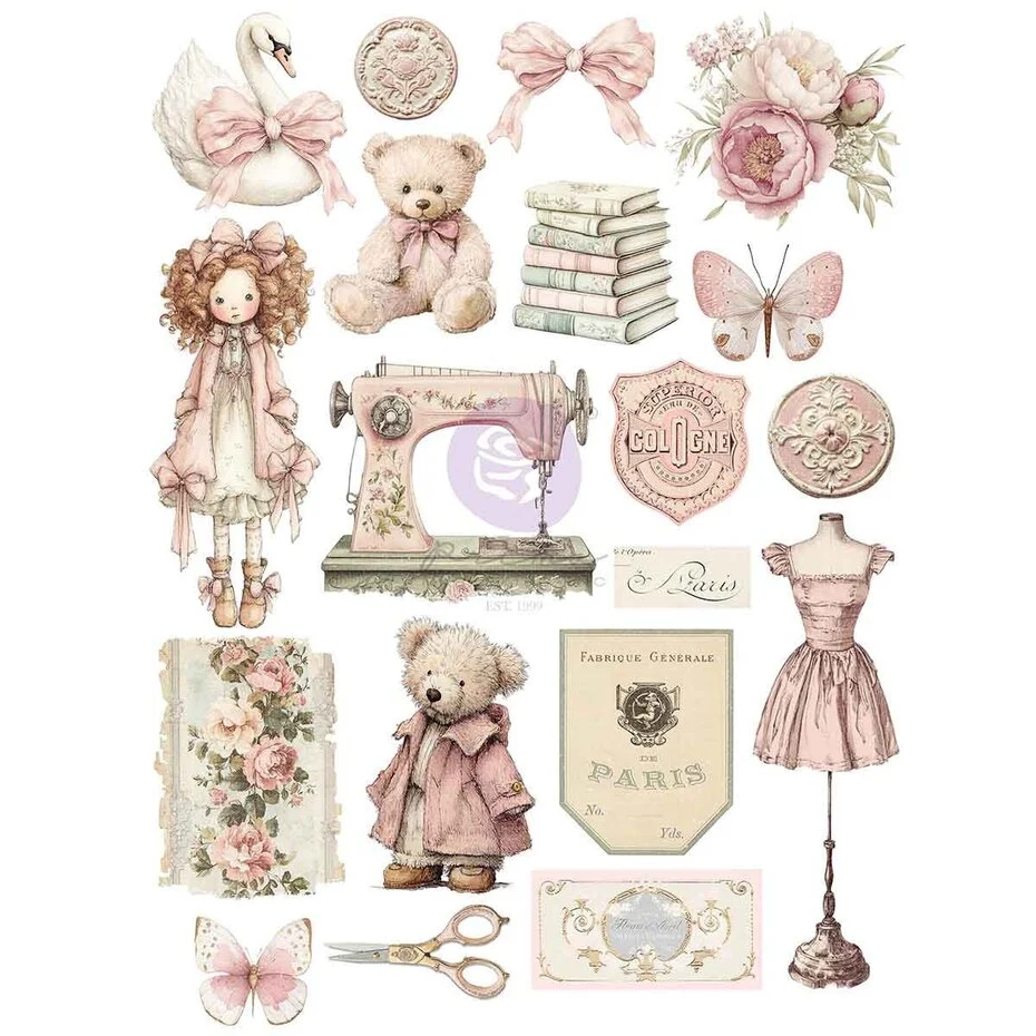 Prima Marketing - Buttons & Keepsakes A4 Transfer by Frank Garcia