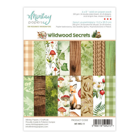 Mintay - Wildwood Secrets 6x8 Inch Add-On Paper Pack 
