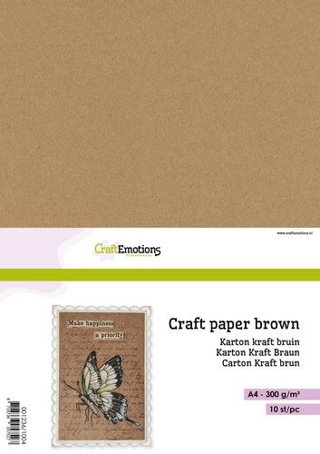 CraftEmotions Karton Kraft Braun 10 Bg A5 A4 300GR