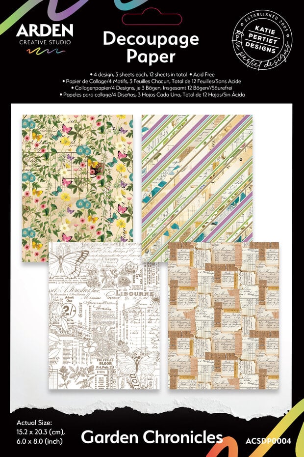 Arden Creative Studio - Garden Chronicles 6x8 Inch Decoupage Paper (12pcs) by Katie Pertiet