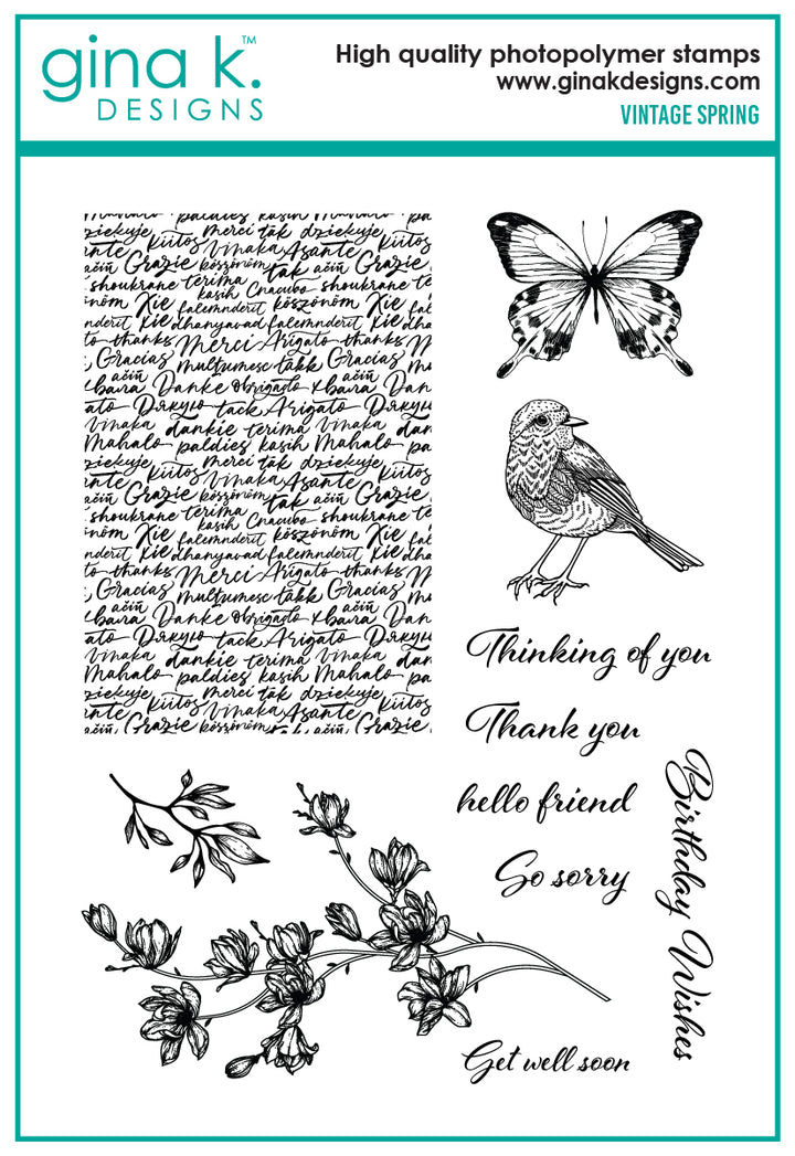 Gina K Designs - STAMPS- Vintage Spring