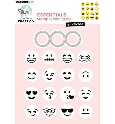 Studio Light - Stamp & Cutting Die - Emoticons Essentials nr. 95