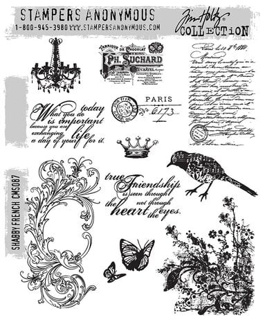 Stampers Anonymous - Shabby French Tim Holtz Cling Stamps