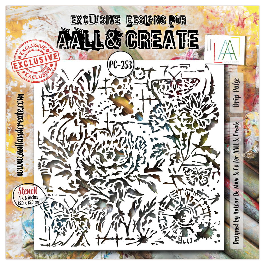 AALL & Create - Petal Cipher 6x6 Inch Stencil Drip Pulse AALL & Create - Petal Cipher 6x6 Inch Stencil Drip Pulse
