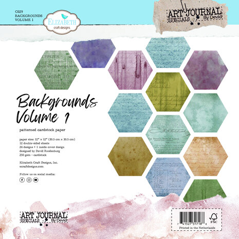 Elizabeth Craft Designs - Mr. & Mrs. 12x12 Inch Patterned Cardstock Paper Backgrounds Volume 1