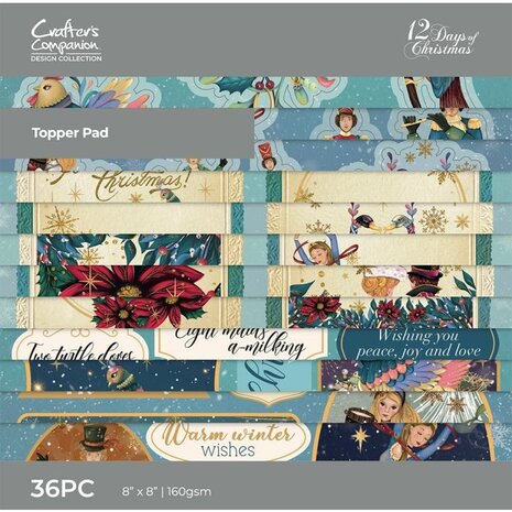 Crafter's Companion Twelve Days of Christmas 8x8 Inch Topper Pad