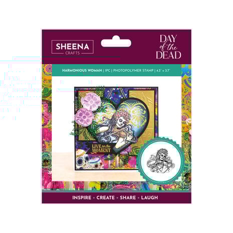 Crafter's Companion - Day of the Dead Clear Stamp Harmonious Woman Crafter's Companion - Day of the Dead Clear Stamp Harmonious Woman