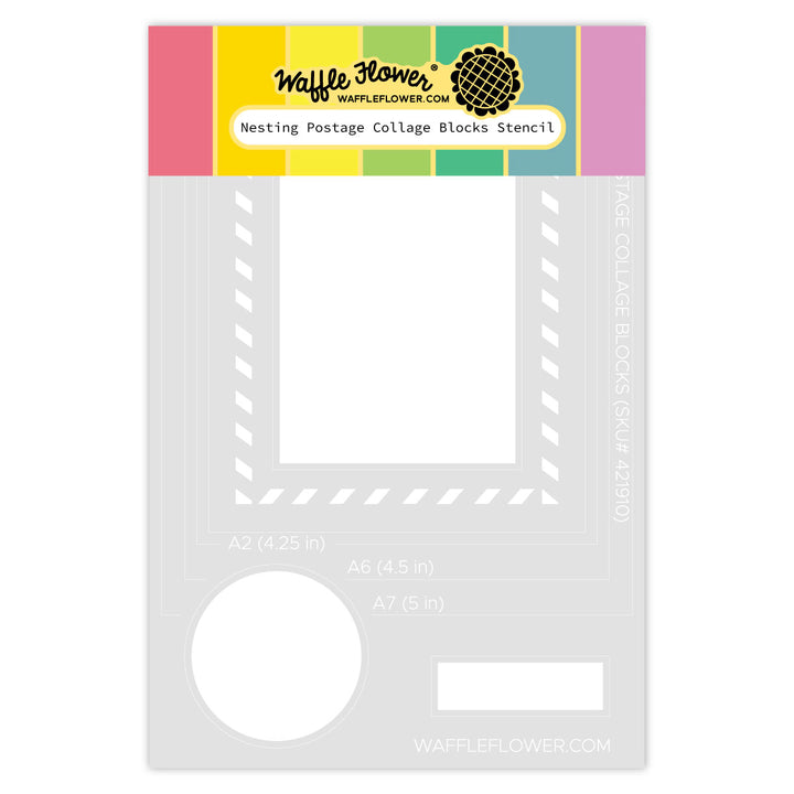 Waffle Flower - Nesting Postage Collage Blocks Stencil Waffle Flower - Nesting Postage Collage Blocks Stencil