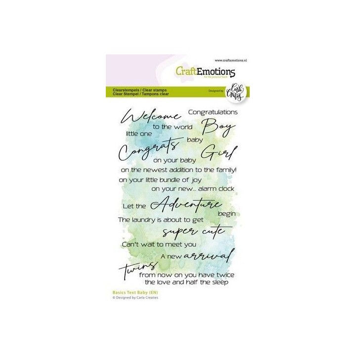 CraftEmotions clearstamps A6 - Basics Text Baby (EN) Carla Creaties