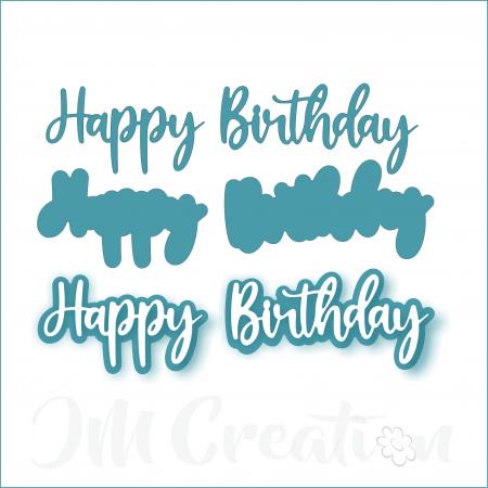JM Creation - Happy Birthday mittel - Stanzschablone