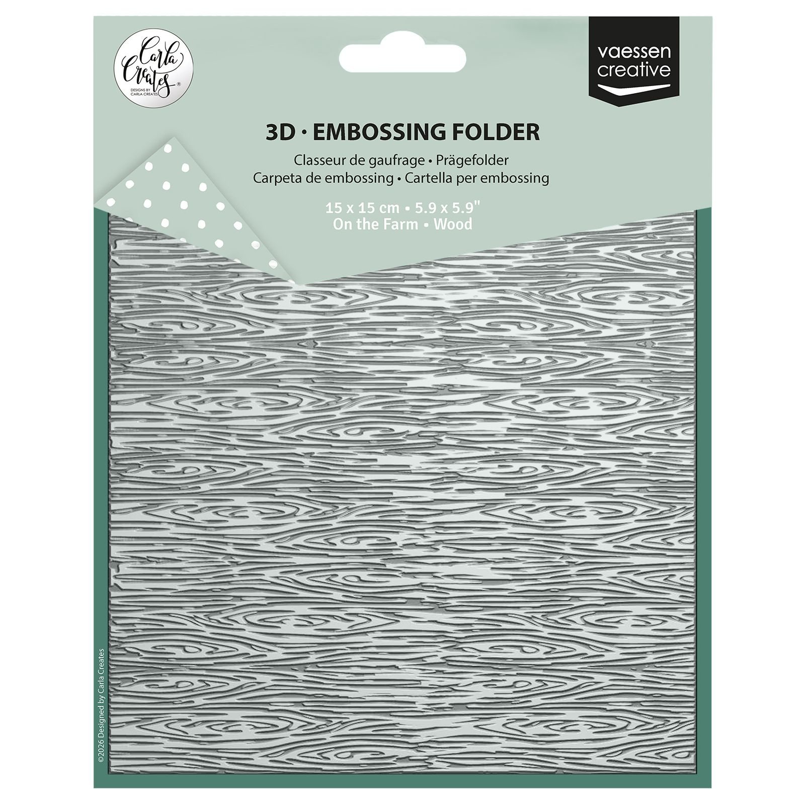 Vaessen Creative • Embossing Folder by Carla Creates Wood on the Farm 5.9x5.9″