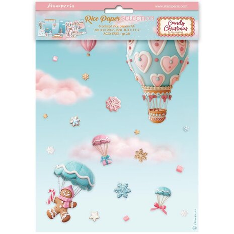 Stamperia - Candy Christmas A4 Rice Paper Selection (6pcs)