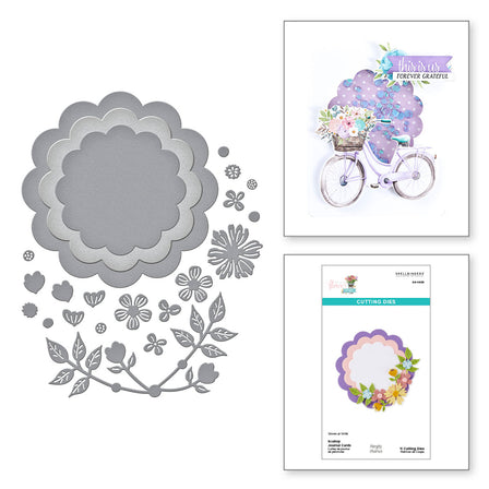 Spellbinders - Scallop Journal Cards Etched Dies from the Simple Vintage Flower Shoppe Collection with Simple Stories