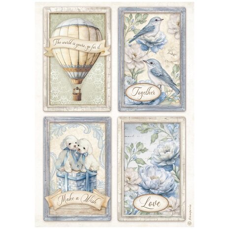 Stamperia - Timeless A4 Rice Paper 4 Cards