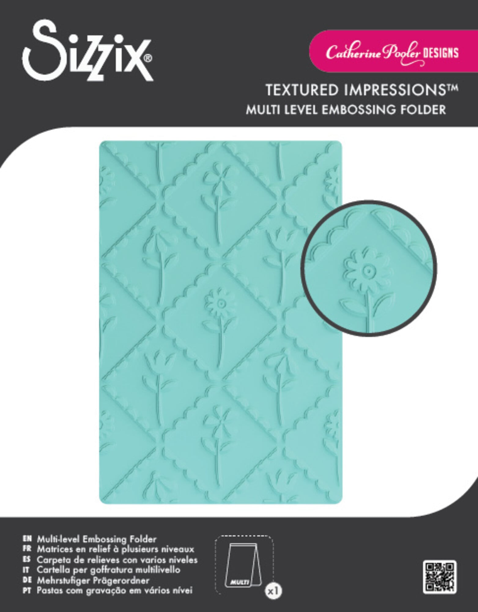 Sizzix - Multi-Level Textured Impressions Scallop Framed Florals by Catherine Pooler