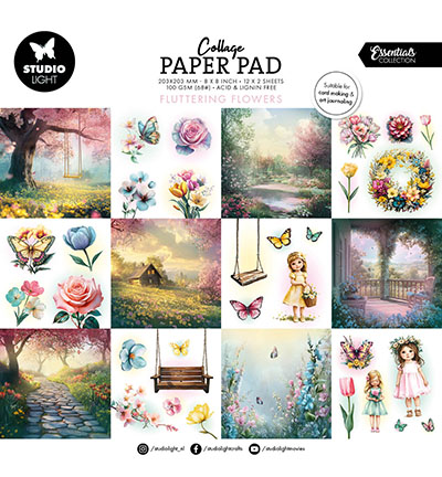 Collage Paper Pad Fluttering Flowers Essentials nr.375