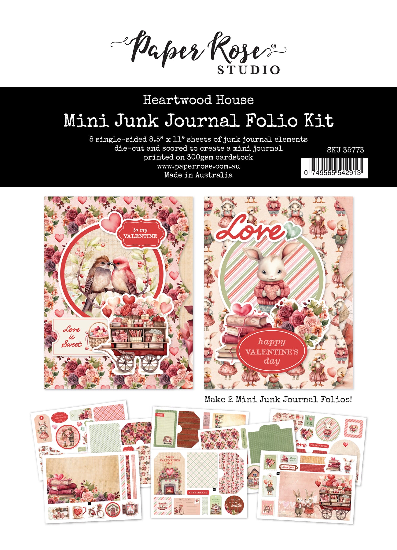 Paper Rose - Heartwood House 8.5x11" Mini Junk Journal Folio Kit