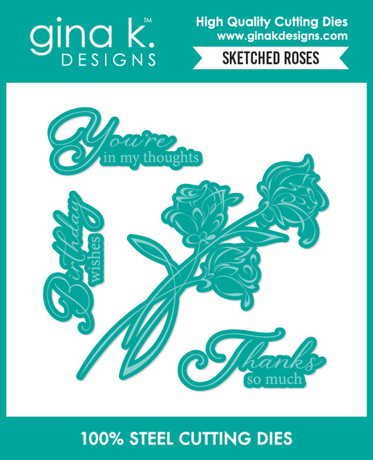 Gina K Designs -  DIE- Sketched Roses 
