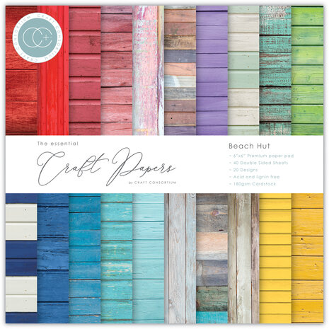 Craft Consortium Essential Craft Papers 6x6 Inch Paper Pad Beach Hut Craft Consortium Essential Craft Papers 6x6 Inch Paper Pad Beach Hut