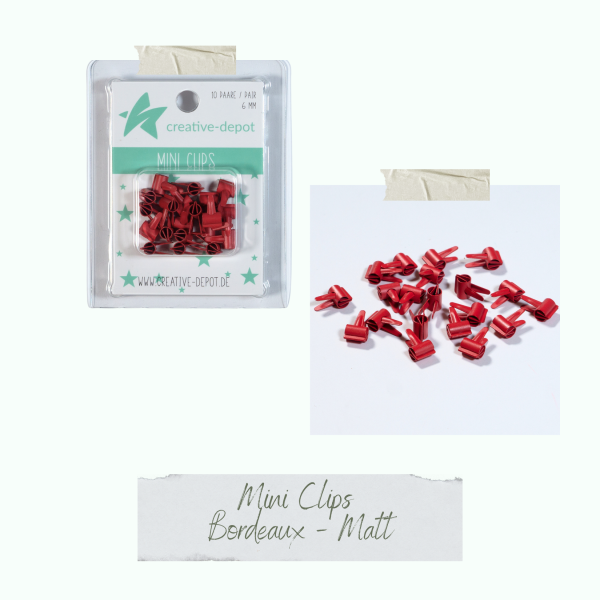Creative Depot - Mini Clip - Bordeaux - Matt - 20 Stück Creative Depot - Mini Clip - Bordeaux - Matt - 20 Stück