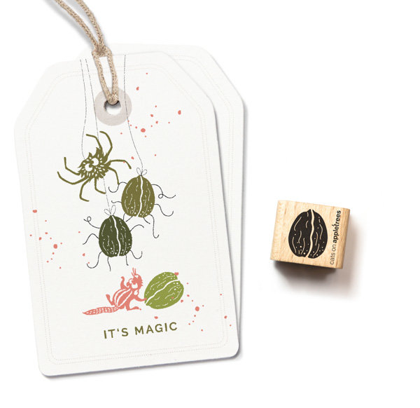 cats on appletrees - Ministempel Walnuss 2