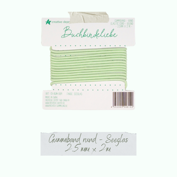 Creative Depot - Gummiband - Seeglas - rund - Buchbindeliebe  Creative Depot - Gummiband - Seeglas - rund - Buchbindeliebe