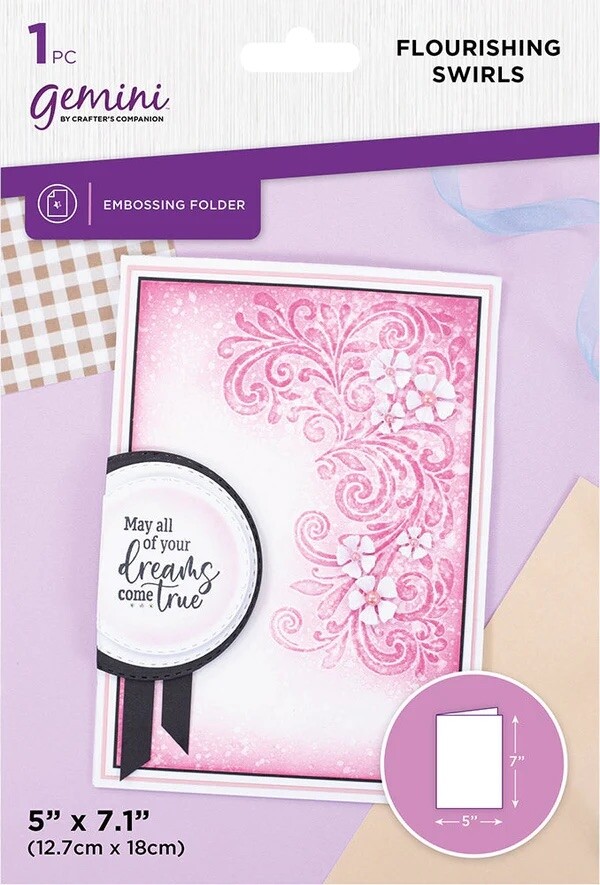 Gemini - Embossingfolder Grand Swirl 5"x7" - Flourishing Swirls