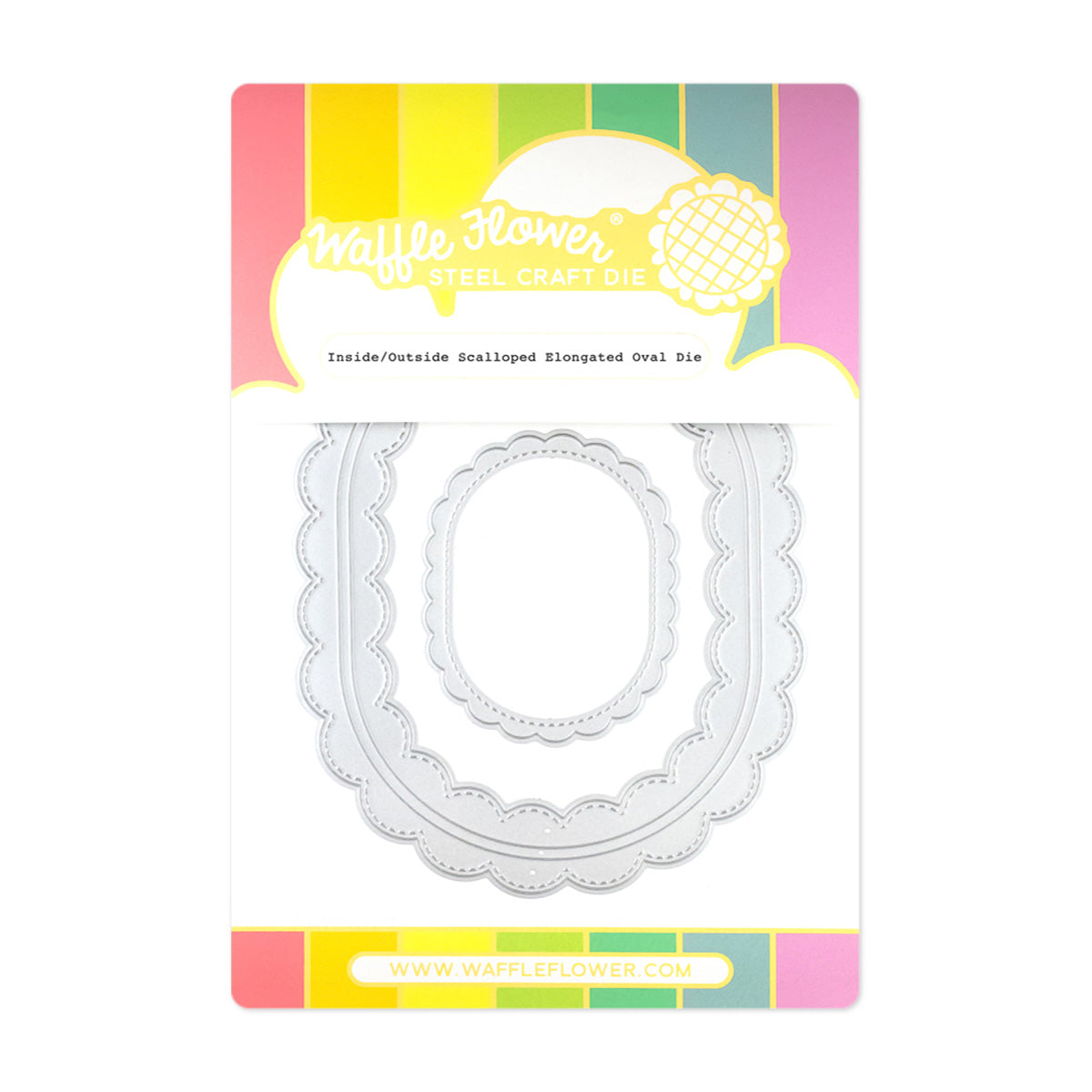 Waffle Flower - Inside/Outside Scalloped Elongated Oval Die Waffle Flower - Inside/Outside Scalloped Elongated Oval Die
