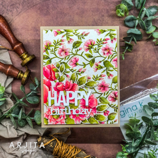 Gina K Designs - STAMPS- Planted to Bloom Background Stamp