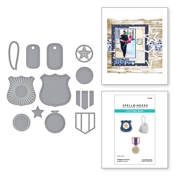 Spellbinders - Badges of Honor Etched Dies from the Storytelling by Spellbinders Collection