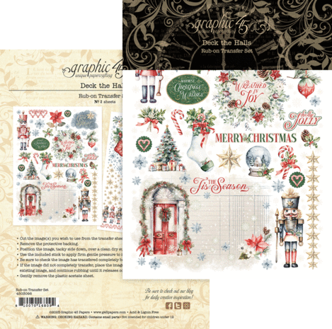 Graphic 45 - Deck the Halls Rub-On Transfers 
