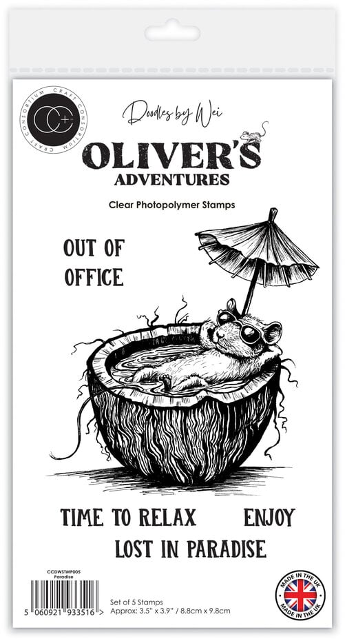 Craft Consortium - Oliver's Adventures A6 Photopolymer Stamp Set Paradise