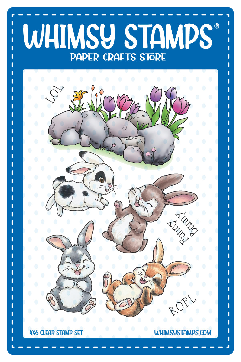 Whimsy Stamps - Funny Bunnies Clear Stamps